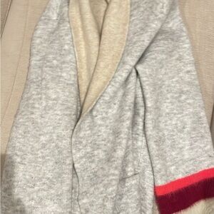 Anthropologie Cream and Red Trim Cardigan